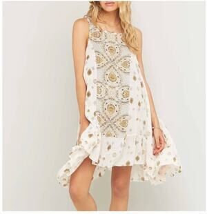 Free People Intimately Into You Slip Dress Sleeveless Bandana Paisley Cream L